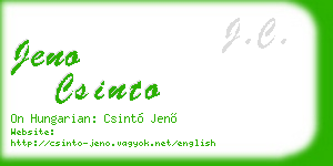 jeno csinto business card